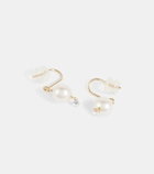 Persée 18kt gold pearl drop earrings with diamond