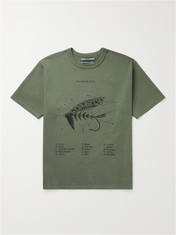 Photo: Reese Cooper® - Printed Garment-Dyed Organic Cotton-Jersey T-Shirt - Green