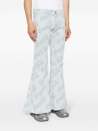 ERL X Coca Cola Cool Grey Low-Rise Flared Jeans