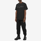 Alexander McQueen Men's Embroidered Logo T-Shirt in Black/Mix