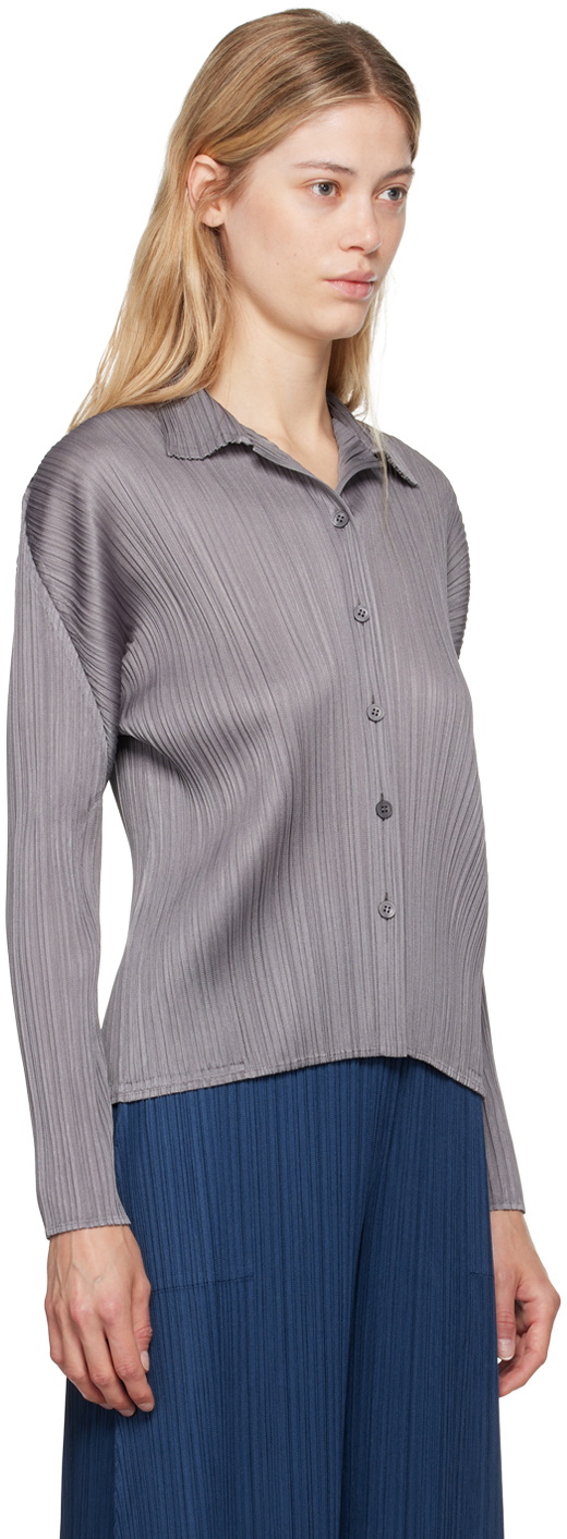PLEATS PLEASE ISSEY MIYAKE Gray Basics Shirt