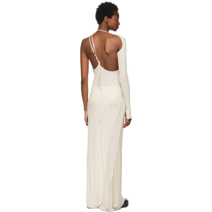 Hyein Seo SSENSE Exclusive Beige Single-Sleeve Long Dress Hyein Seo