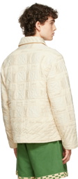 Bode White Signature Quilt Workwear Jacket