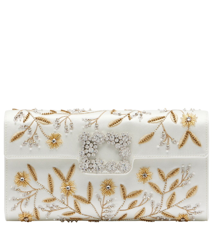 Photo: Roger Vivier Efflorescence embellished satin clutch