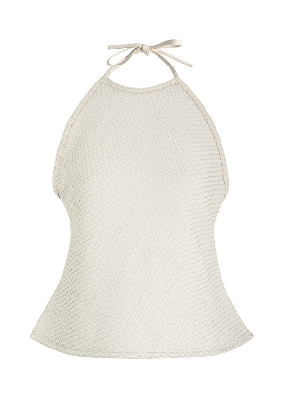 Photo: Arma Cecilia Woven Leather top Ecru