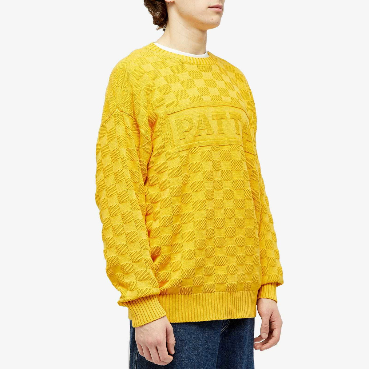 Patta Purl Ribbed Knitted Sweater (Old Gold)
