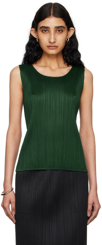 Photo: PLEATS PLEASE ISSEY MIYAKE Green Monthly Colors March Tank Top