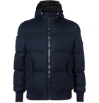 Aztech Mountain - Shadow Mountain Storm System Quilted Wool Hooded Down Ski Jacket - Blue