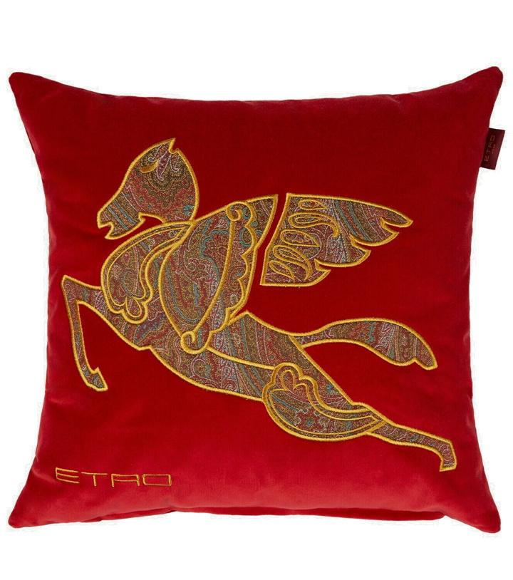 Photo: Etro - Exeter embroidered velvet cushion