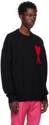 AMI Paris Black Ami De Cœur Sweater