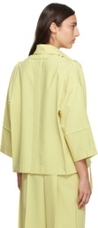 132 5. ISSEY MIYAKE Yellow Flat Tuck Jacket