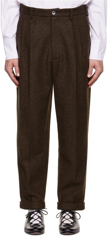 Photo: Magliano Brown Classic Double Pleats Trousers