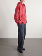 AMIRI - Studded Cotton-Jersey Zip-Up Hoodie - Red
