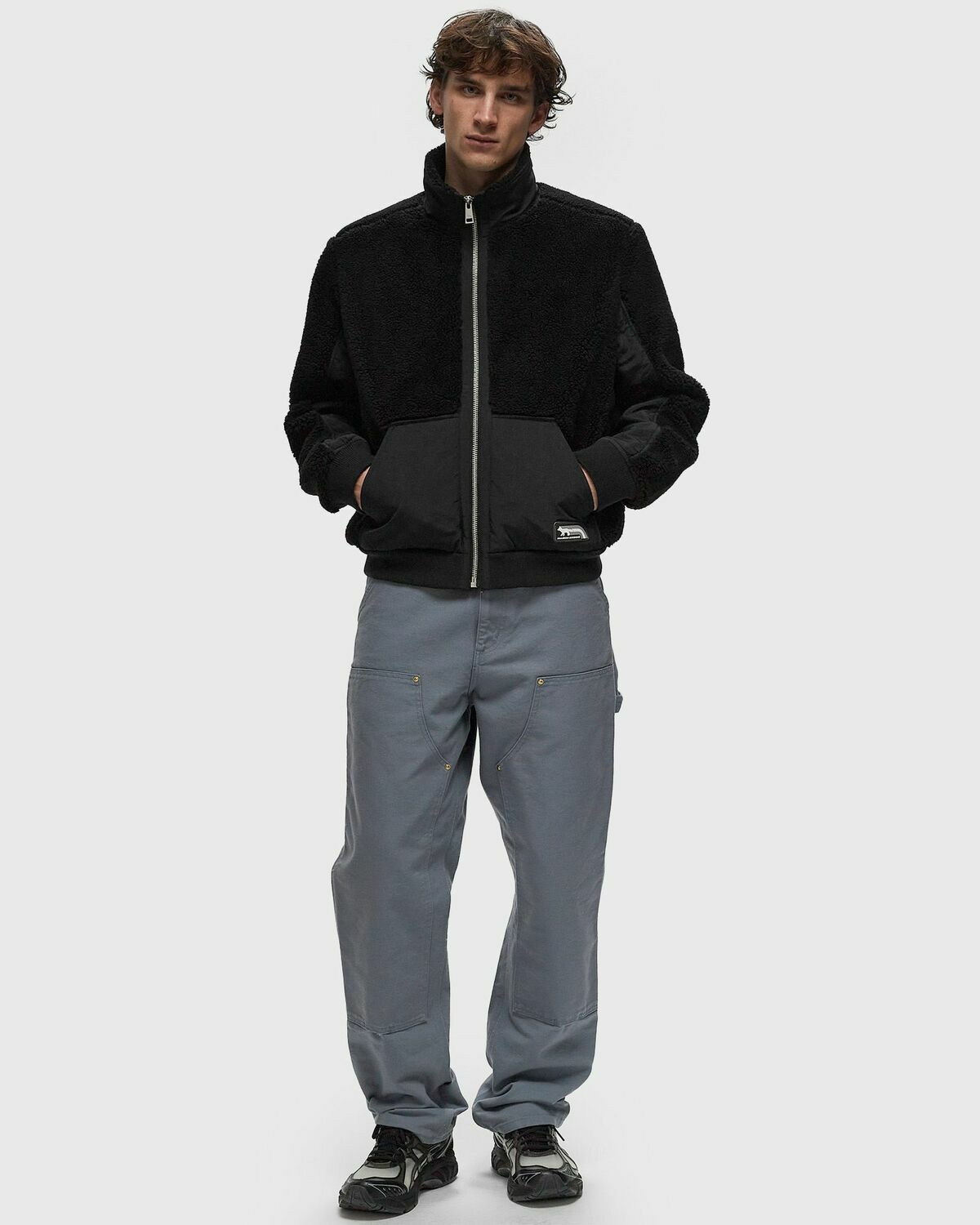Maison Kitsune Flash Fox Fleece Jacket Black Fleece Jackets Maison 