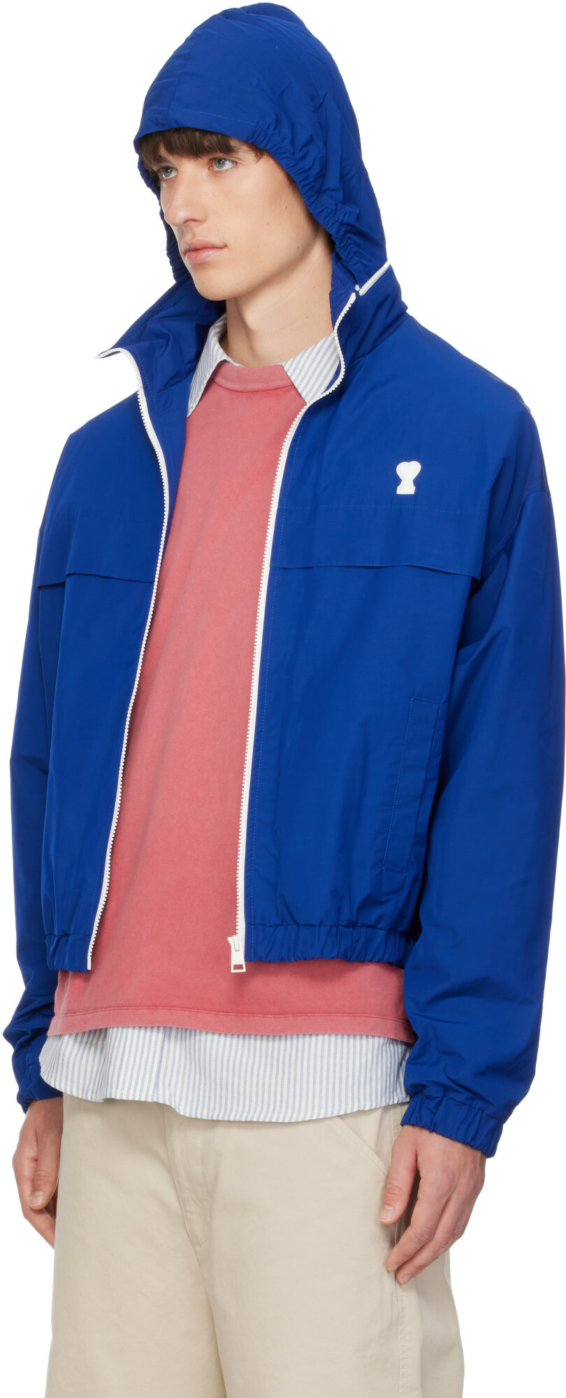 AMI Paris Blue Ami de Coeur Windbreaker Jacket