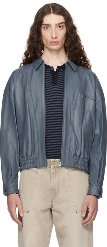 Photo: Paloma Wool Blue Lora Leather Jacket