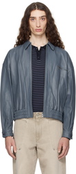 Paloma Wool Blue Lora Leather Jacket