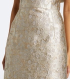 Markarian Clover floral brocade bustier gown
