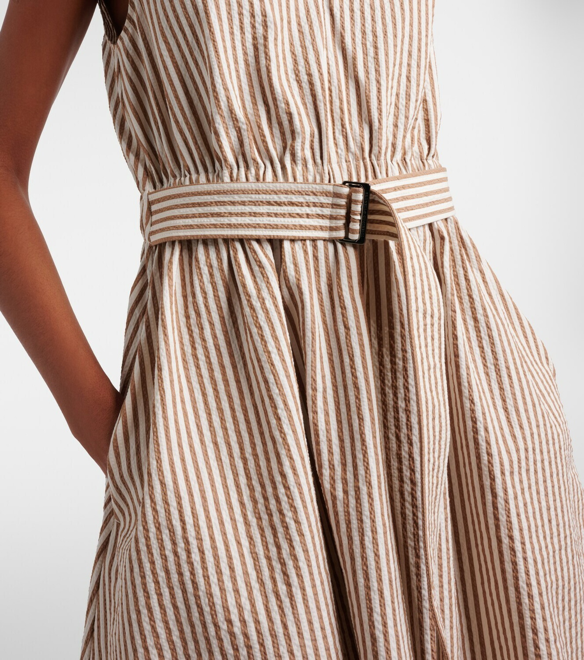 Brunello Cucinelli Striped cotton-blend minidress