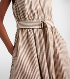 Brunello Cucinelli Striped cotton-blend minidress