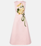Leo Lin Floral-appliqué cocktail dress