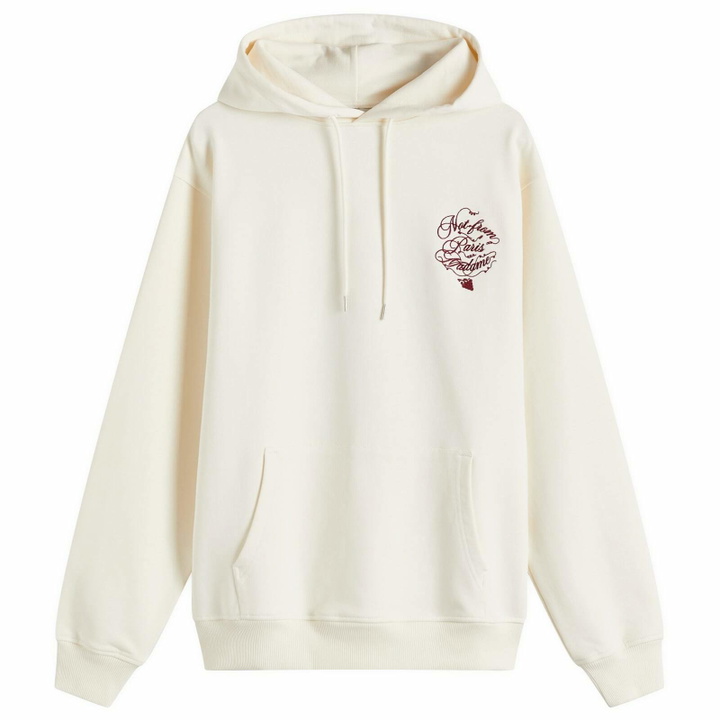 Photo: Drôle de Monsieur Men's Not From Paris Madame Caligraphy Hoody in Cream