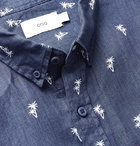 Onia - Jack Button-Down Collar Printed Linen Shirt - Blue