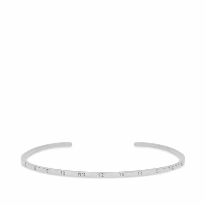 Photo: Maison Margiela Men's Number Logo Slim Bangle in Palladium