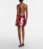 Alex Perry Sequined open-back minidress