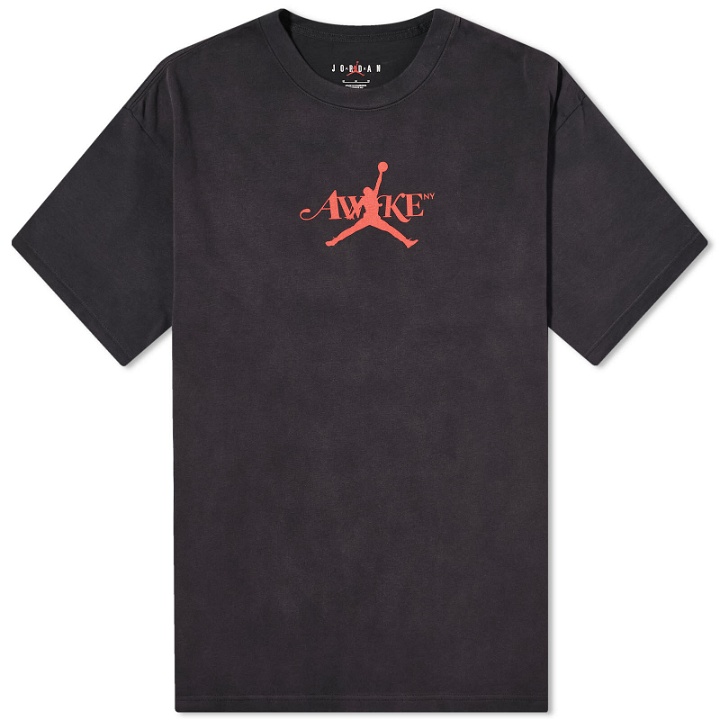 Photo: Air Jordan Men's x Awake NY Solid T-Shirt in Black/University Red