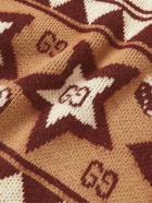 GUCCI - Logo-Intarsia Wool-Blend Rollneck Sweater - Neutrals
