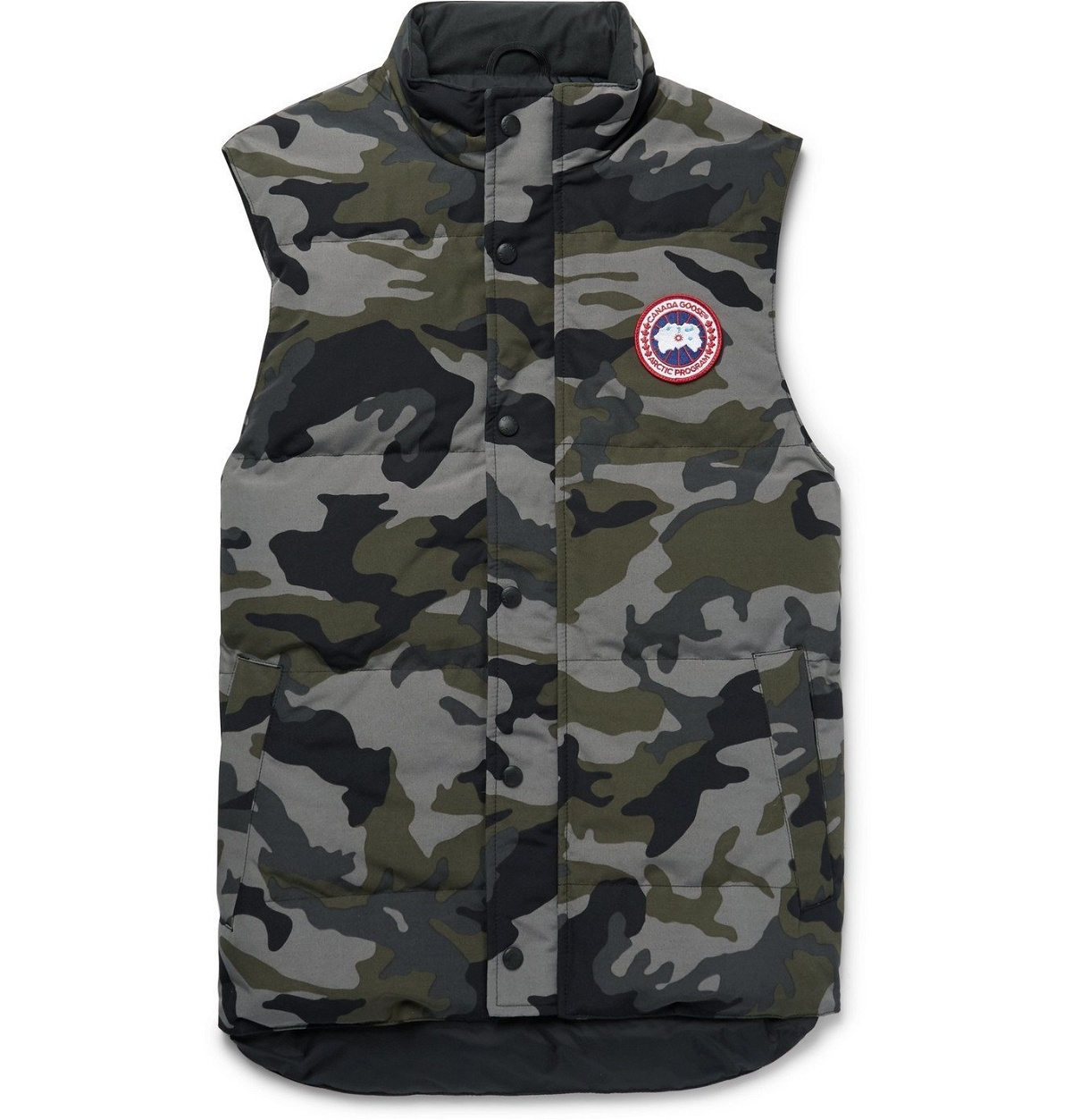 Canada Goose Garson Slim-Fit Camouflage-Print Quilted Arctic Tech Down Gilet - Green Canada Goose