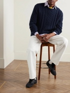 Guest In Residence - Fisherman Cable-Knit Wool and Cashmere-Blend Sweater - Blue