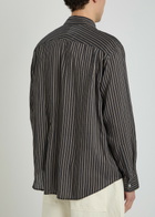 Studio Nicholson View Striped Lyocell and Silk-blend Shirt Indigo