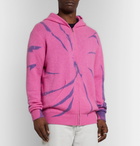 The Elder Statesman - Tie-Dyed Cashmere Zip-Up Hoodie - Pink