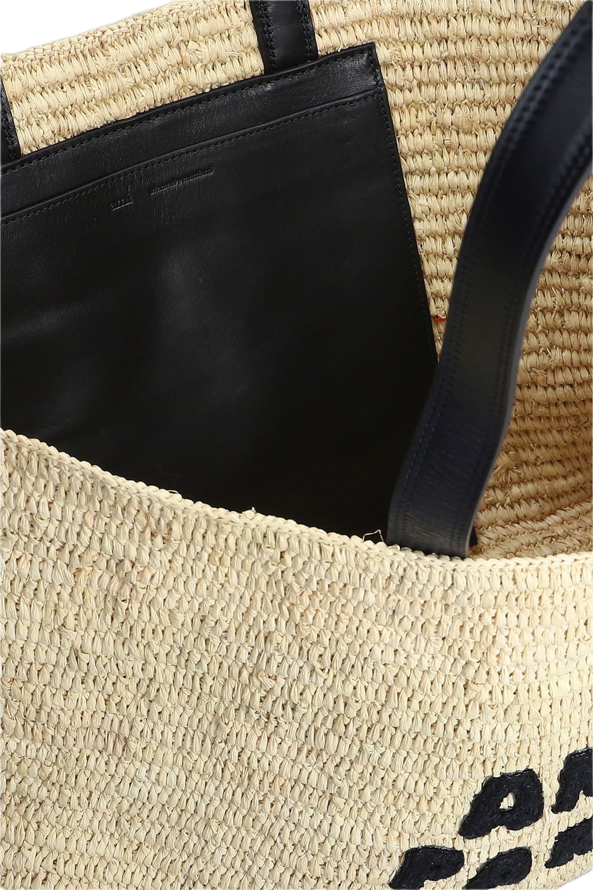 Ami Alexandre Mattiussi Tote In Beige Raffia