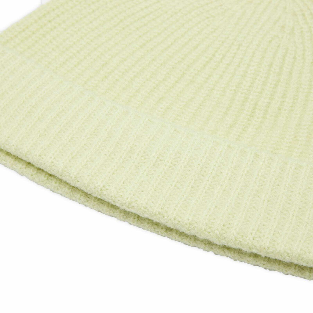 Auralee Women's Wool Soft Cord Knit Cap in Light Lime Auralee