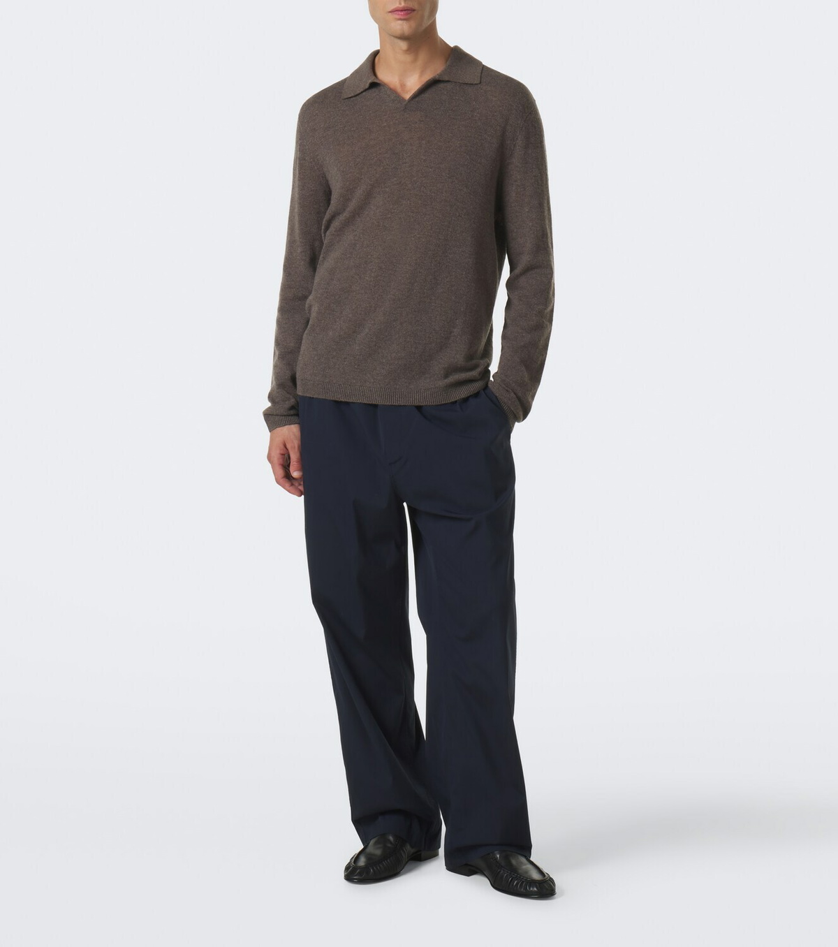 The Row Ripley cashmere polo sweater