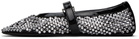 ALAÏA Black Crystal-Cut Ballerina Flats