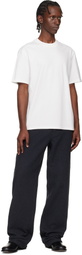 Hugo White Relaxed-Fit Logo-Print T-shirt