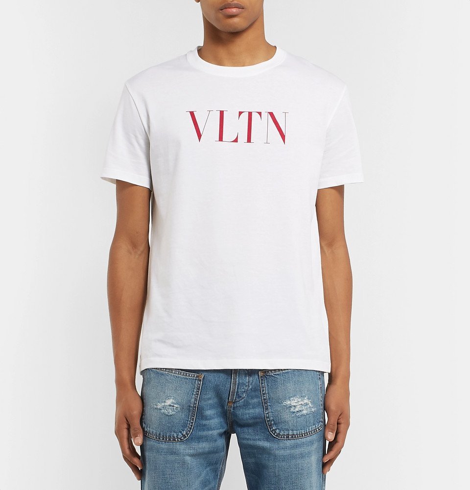 Valentino Cotton Crewneck T-Shirt with Vltn Print Man Pink PP S