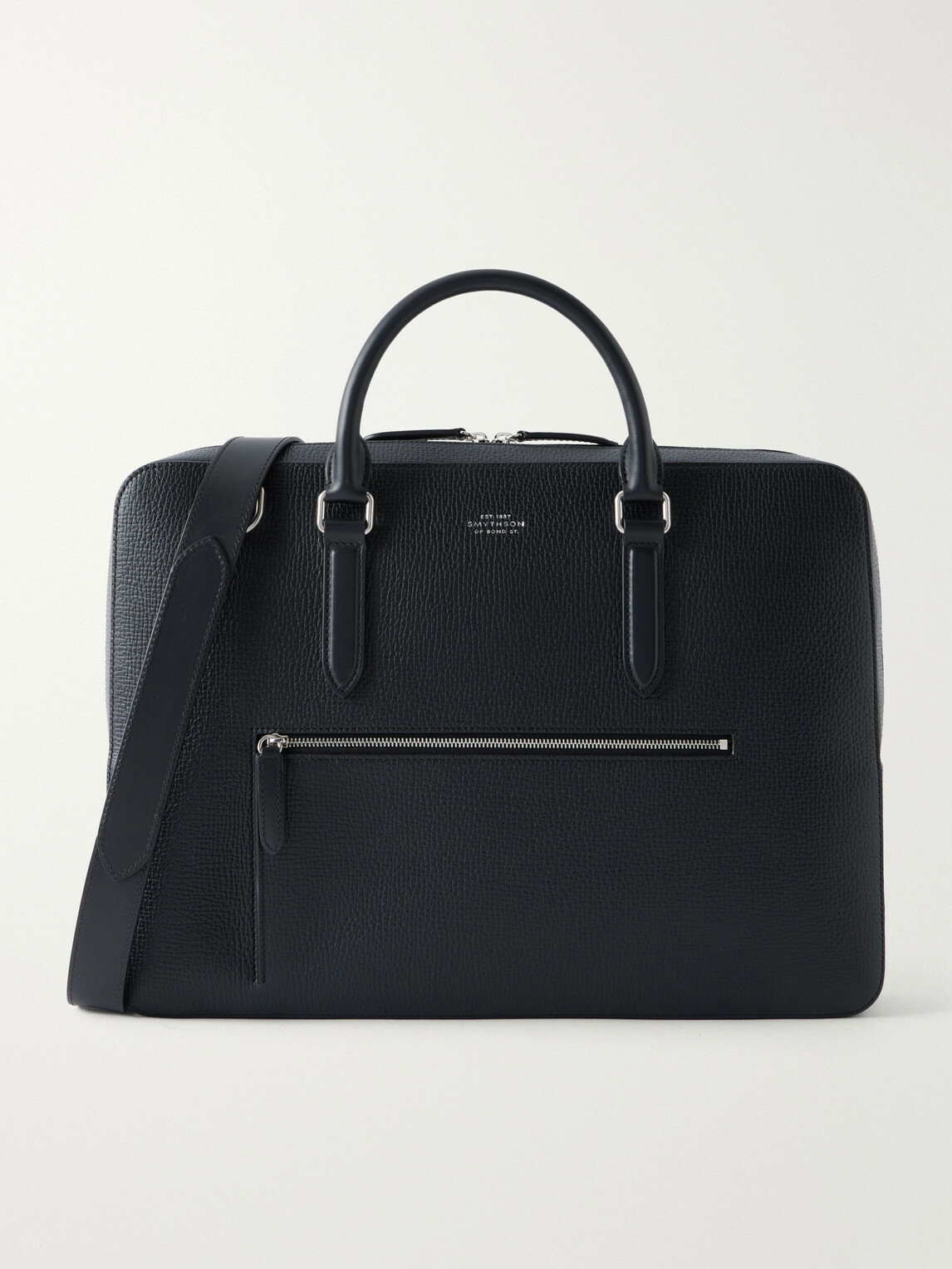 Smythson - Slim Full-Grain Leather Briefcase