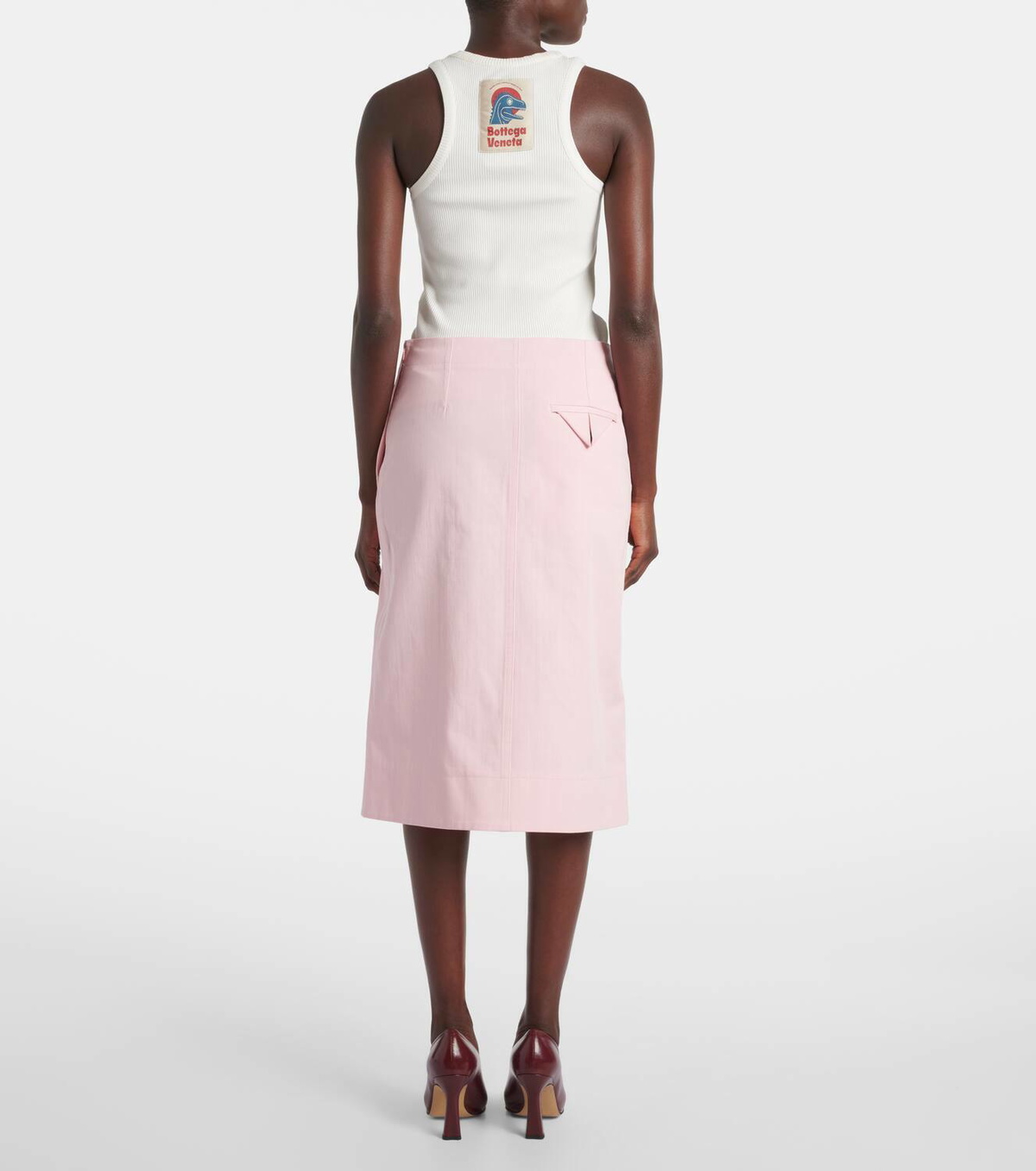 Bottega Veneta Cotton twill midi skirt