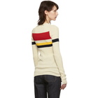 Victoria Beckham Off-White Stripe Long Sleeve Sweater