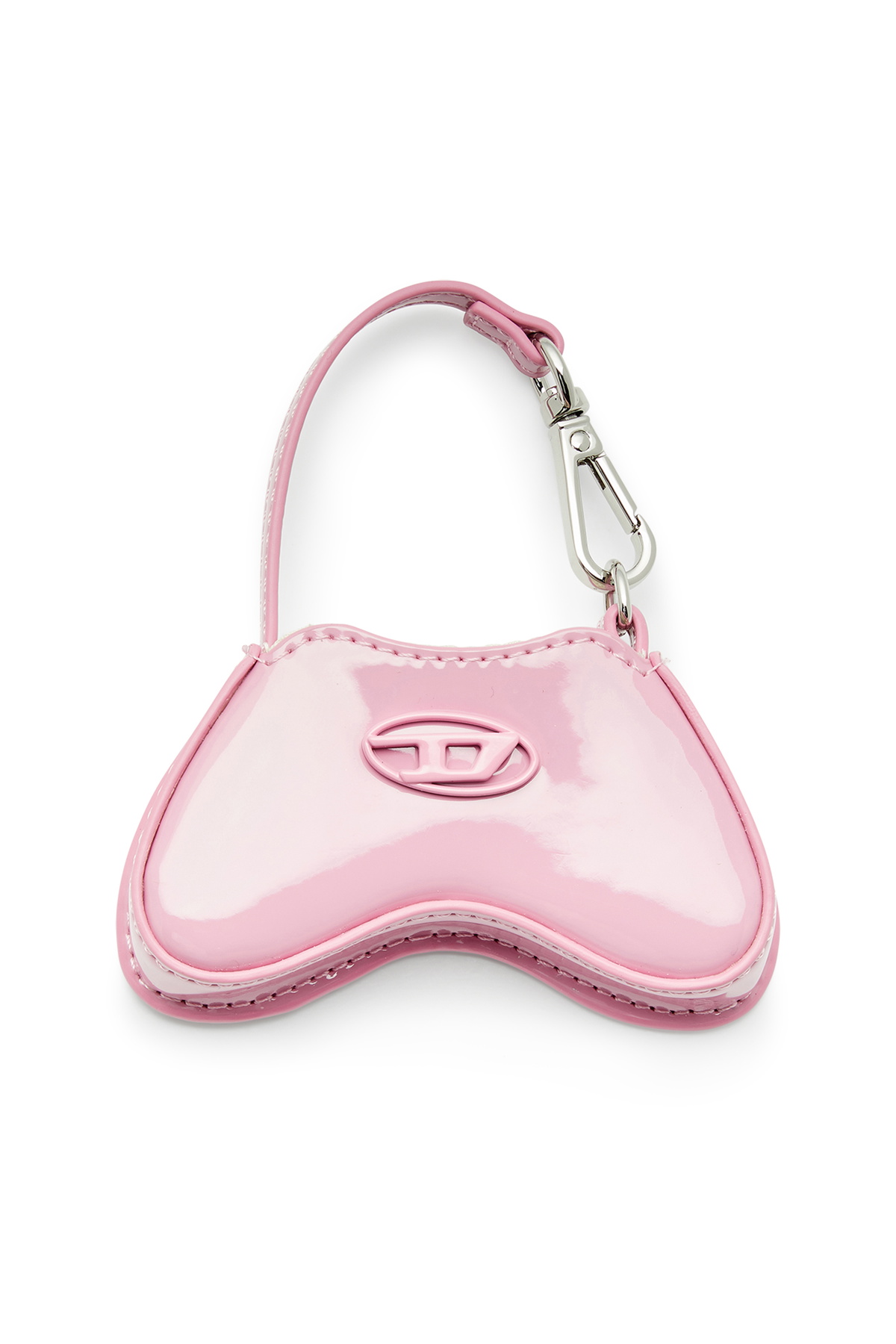 Diesel Glossy bag charm with mirror - Charms and Keyrings Womens in Pink