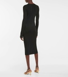 Galvan Ribbed button-down midi dress
