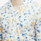 Marni Men's Dripping Flower Short Sleeve Vacation Shirt in Stone White