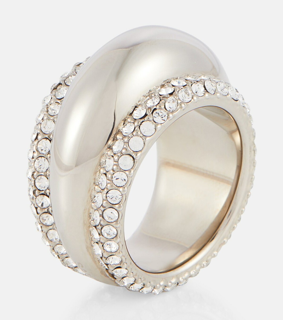 【Saint Laurent】 Embellished ring Saint Laurent Brass crystal-embellished ring Saint Laurent