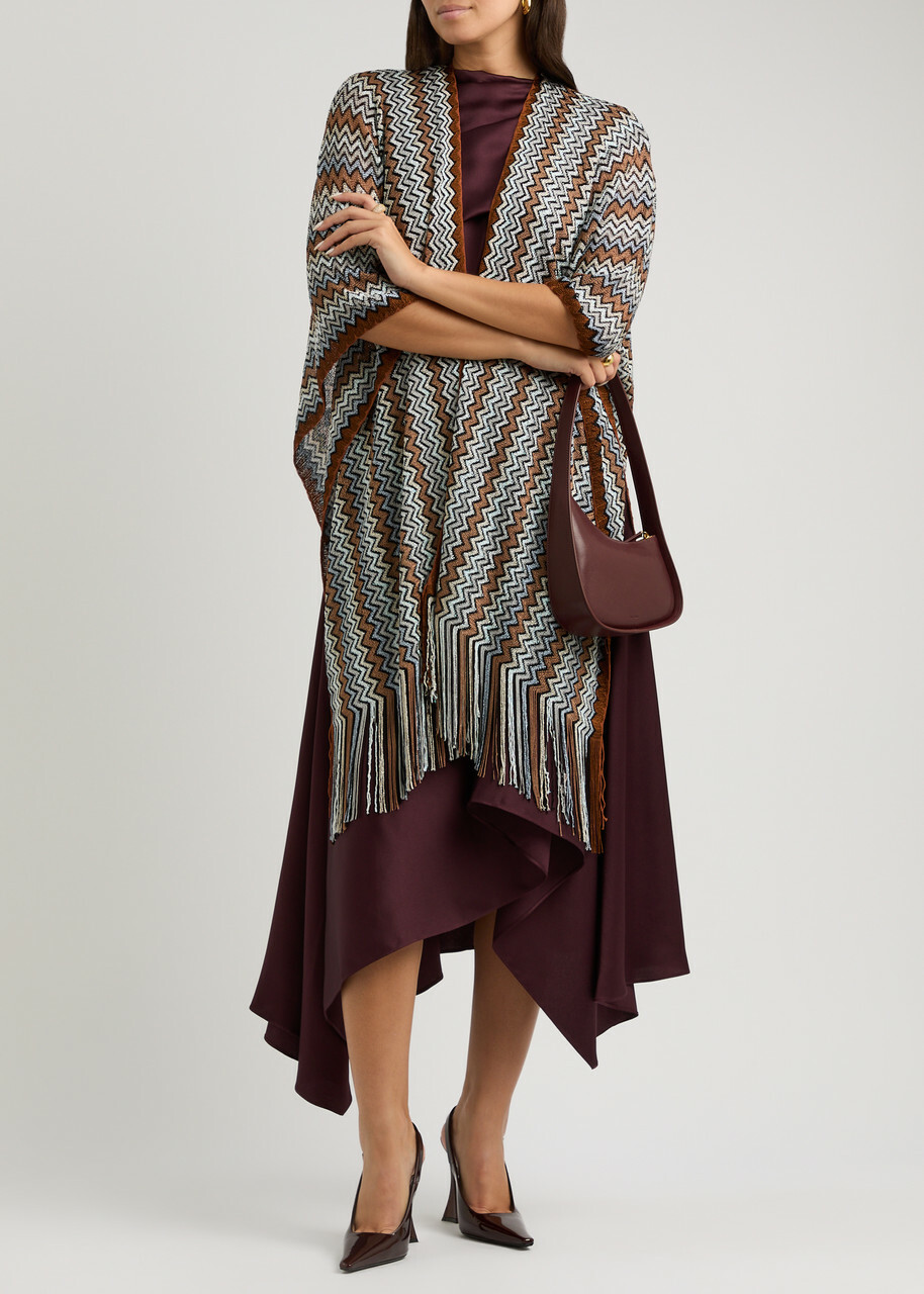 Missoni Zig-zag Intarsia Knitted Cape - Gold - One Size