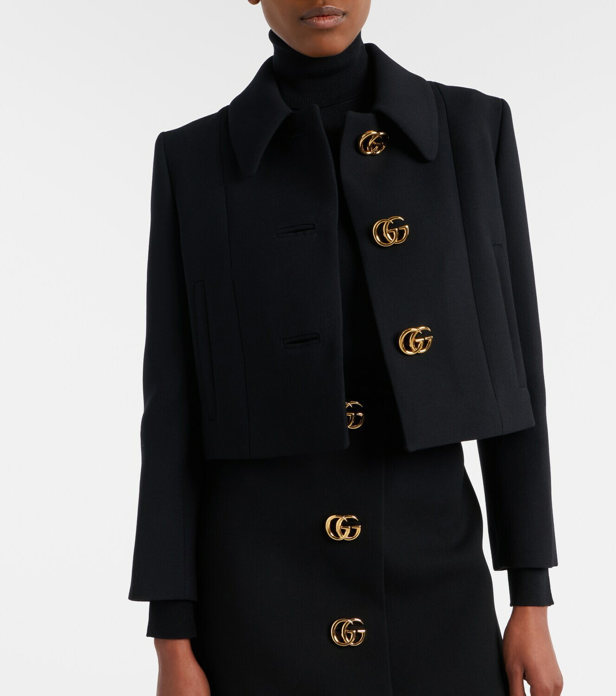 Gucci Double G cropped wool crêpe jacket